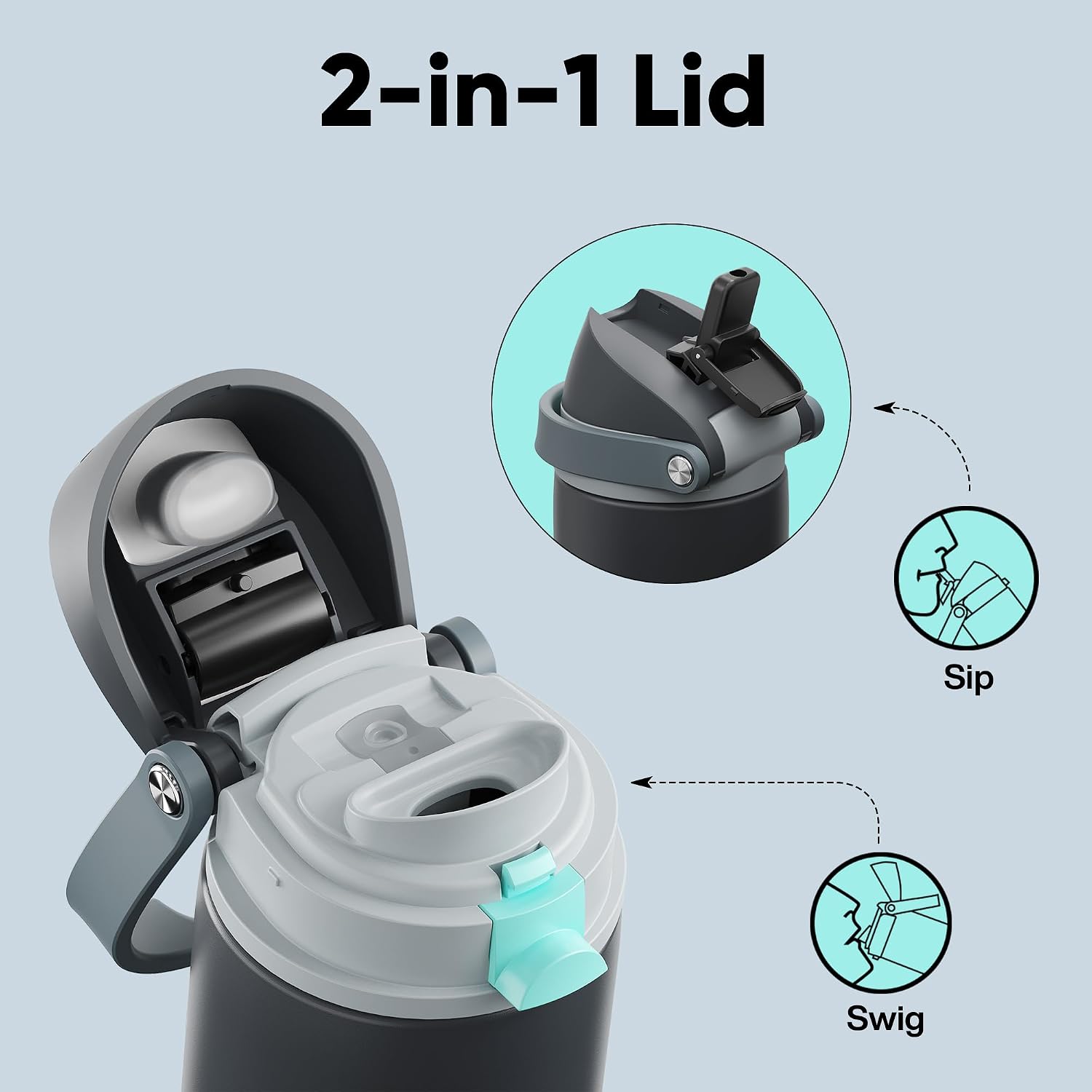 Thumbnail 2 de Encool Insulated Water Bottle with Straw 24 oz