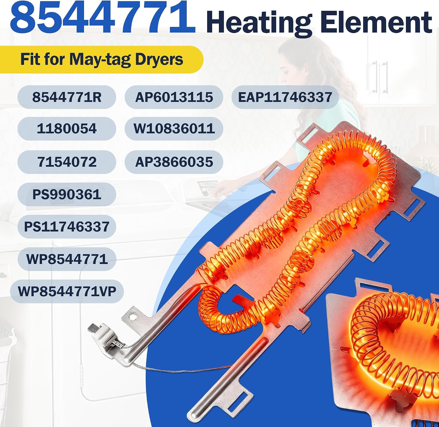 Detalle 2 de HESHECEIN 8544771 Dryer Heating Element Kit for Select Maytag MED Models