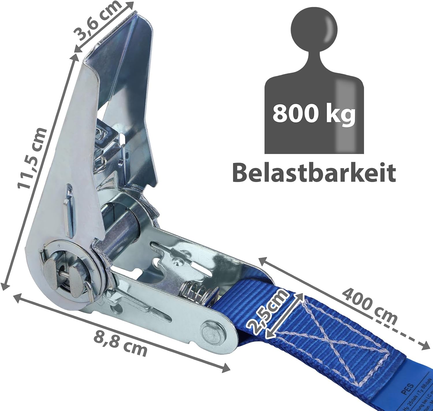 Detalle 2 de Spannngurt mit Ratsche 4er Set 4 m