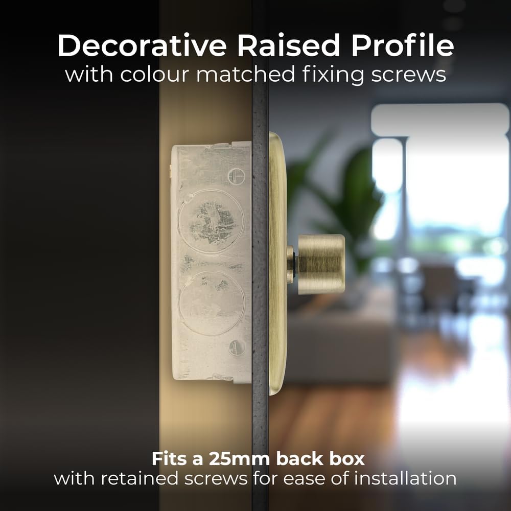 Detalle de BG Electrical Intelligent Single Wall Dimmer Switch (2 Way) in Antique Brass – Nexus Metal, NAB81 (200W)