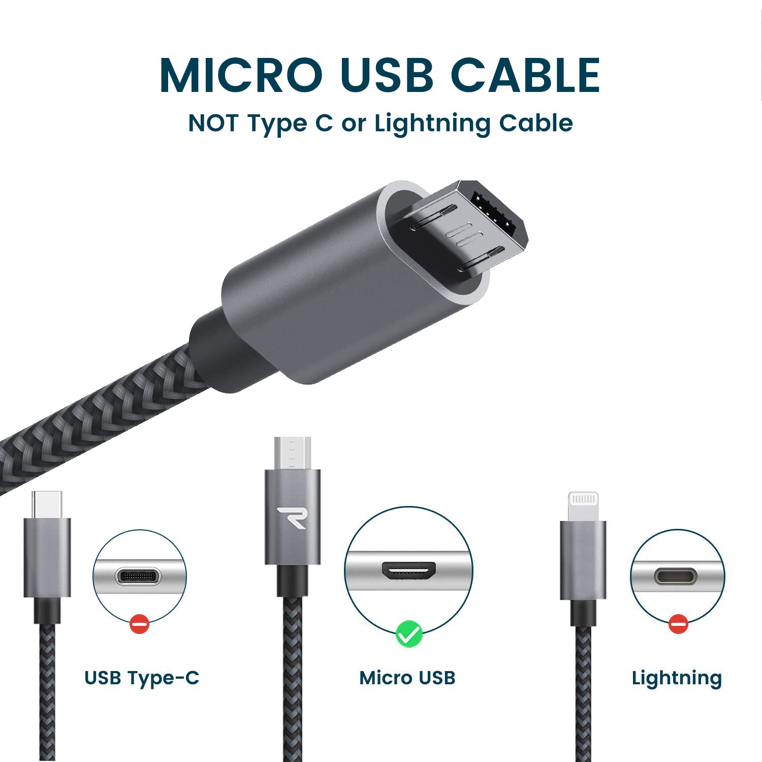 Thumbnail 1 de RAMPOW Micro USB Cable 3.3ft
