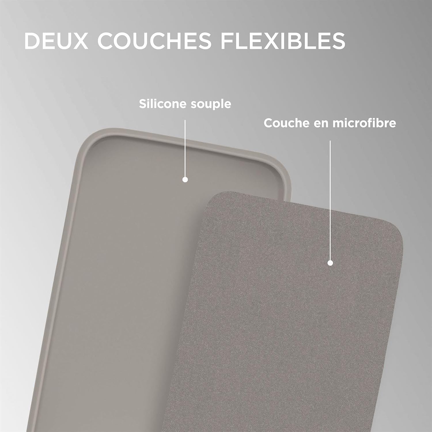 Thumbnail 2 de ONEFLOW Coque de protection souple pour Samsung Galaxy A55 5G – Silicone taupe avec protection appareil photo et écran