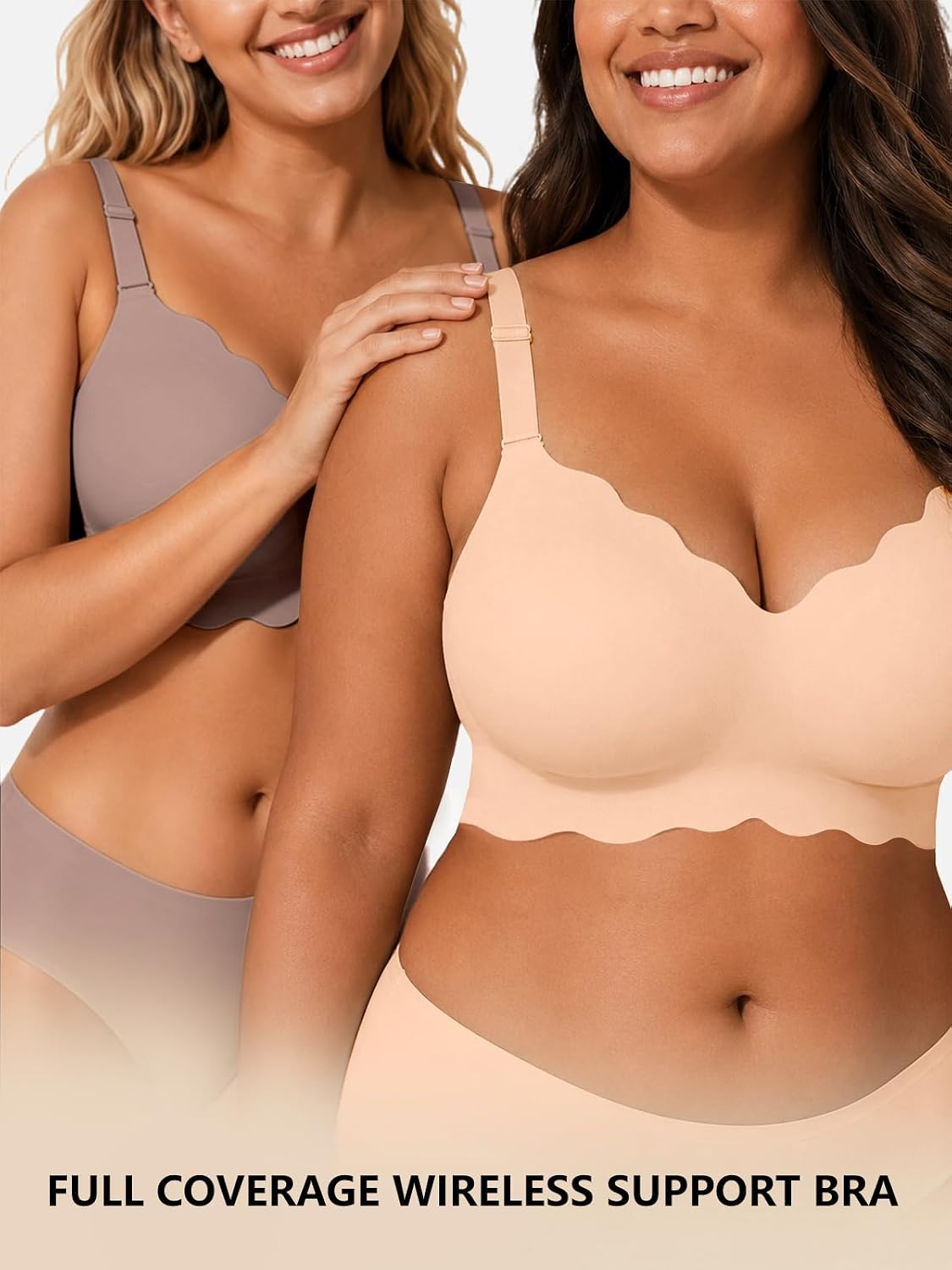 Detalle 1 de COCOMARTS CC-BRA1013-CC Wireless Bra with Jelly Support and Scalloped Edges