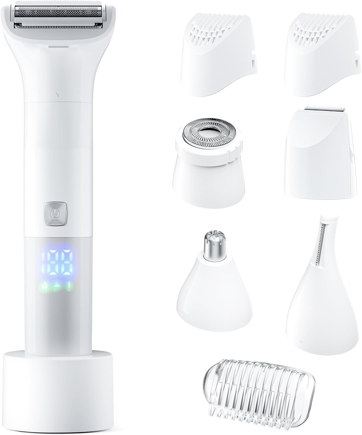 Detalle de Lady Shavers for Women: 5-in-1 Bikini Trimmer with LED Display, IPX7 Wet & Dry, USB Charging