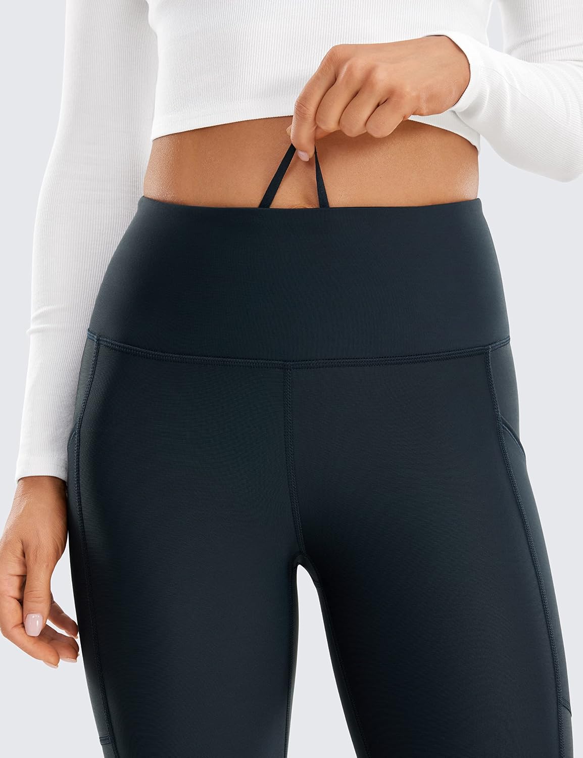 Detalle de Legging thermique femme CRZ YOGA à taille haute avec poches (True Navy, 44)