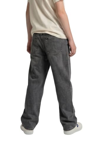 Detalle 2 de Tom Tailor Jungen Jeans 1041052, 10219 – Used Mid Stone Grey Denim, Baggy Fit, verstellbarer Bund