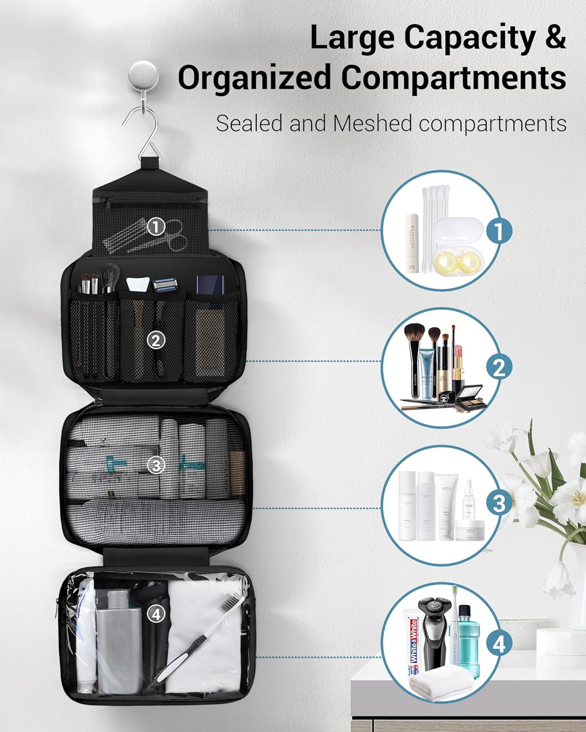 Detalle 2 de Maliton Hanging Toiletry Bag 24.25in