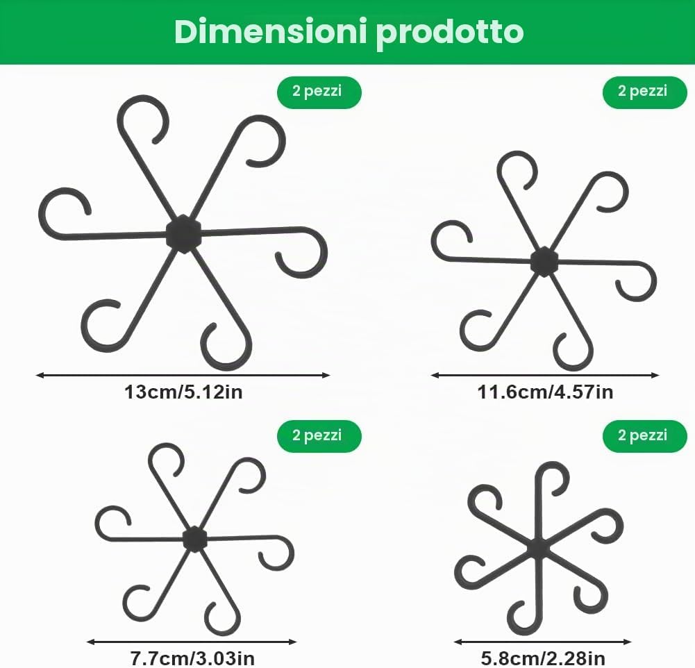 Detalle de Adiwo 8 pezzi porta steli in plastica: clip di supporto per piante — Nero-8PZ