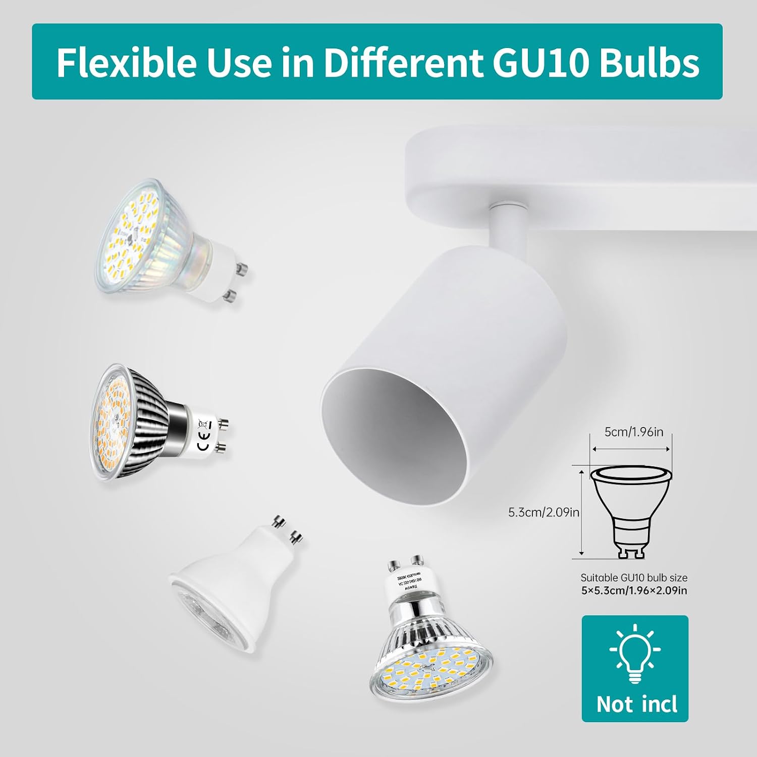 Detalle de Wowatt faretti da soffitto GU10 2 attacchi