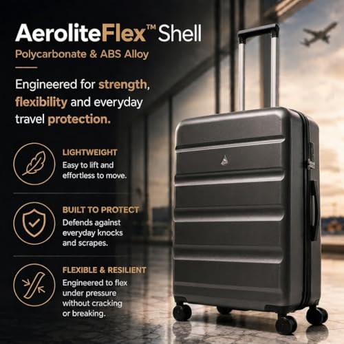 Thumbnail 5 de Aerolite Premium Large 28in 100L FlexShell Hard Shell 8 Wheel Suitcase