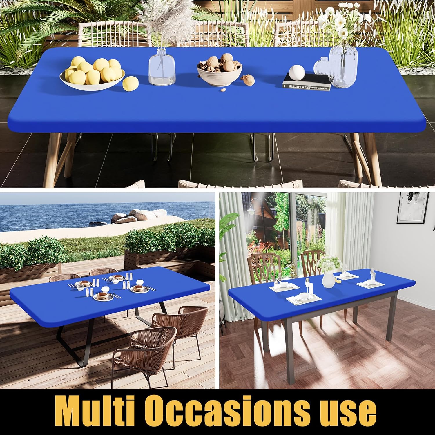 Detalle de Smiry Fitted Vinyl Tablecloth 30 x 96 in.
