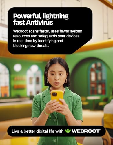 Detalle de Webroot Internet Security Complete (5 Devices, 1 Year) — Lightweight, Cloud-Driven Antivirus with Password Manager