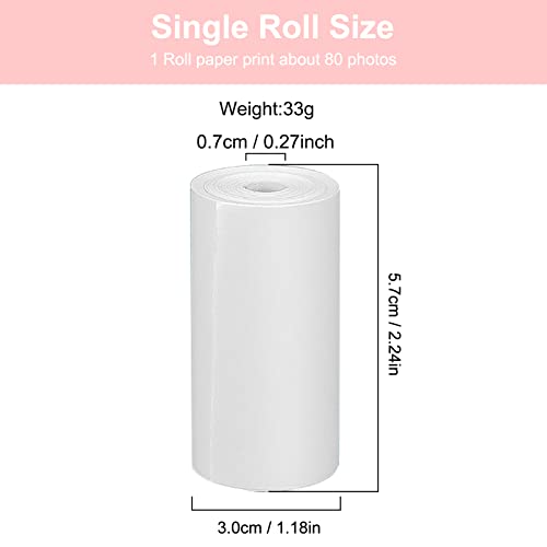 Detalle de GlobalCrown Recharge papier d'impression thermique 5,7 cm x 3,0 cm – 5 rouleaux pour appareils photo instantanés enfants