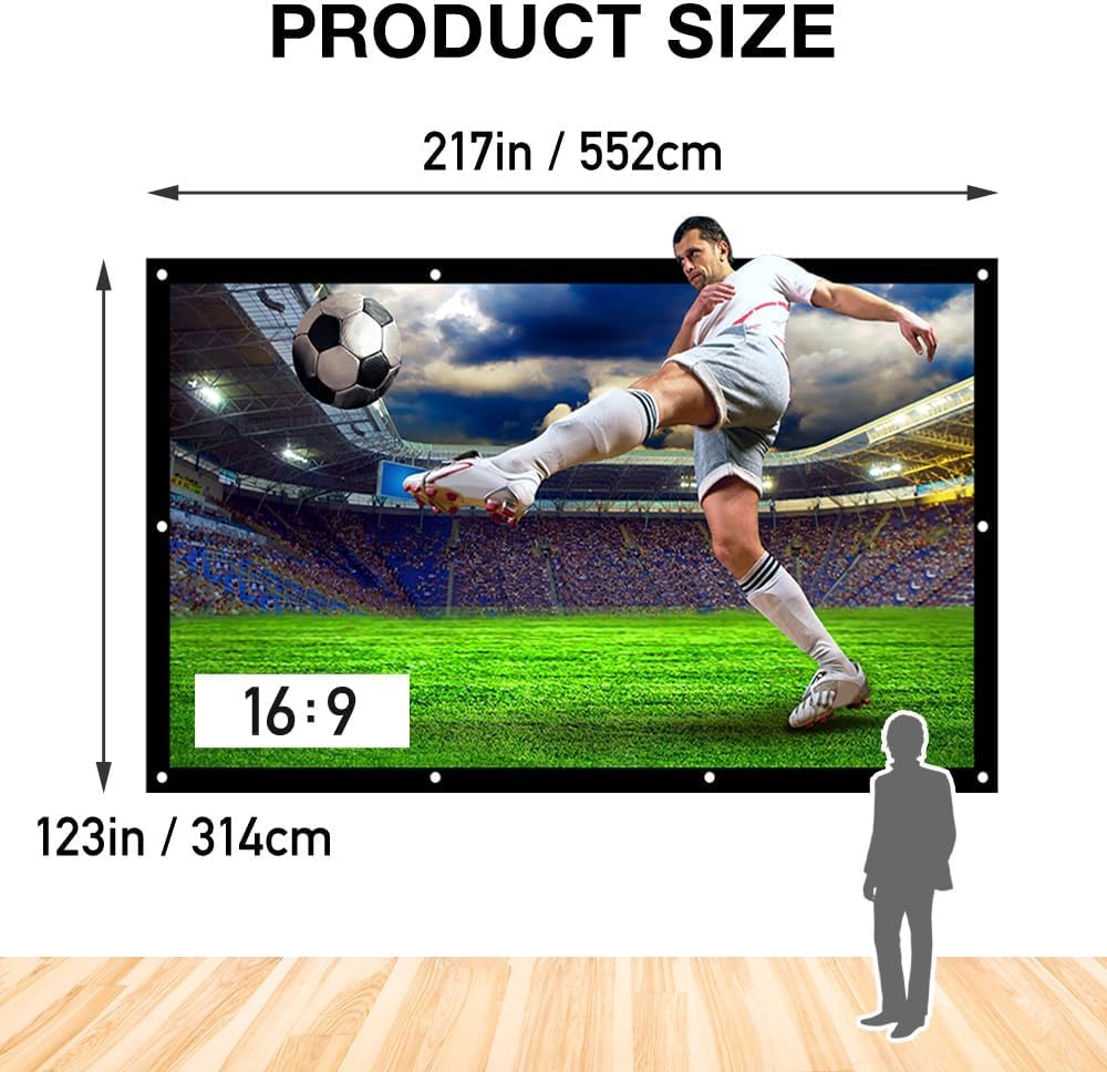 Detalle de Japard 250-Inch Outdoor Projector Screen: Large, Foldable 4K-Ready Canvas for Indoor/Outdoor Theaters