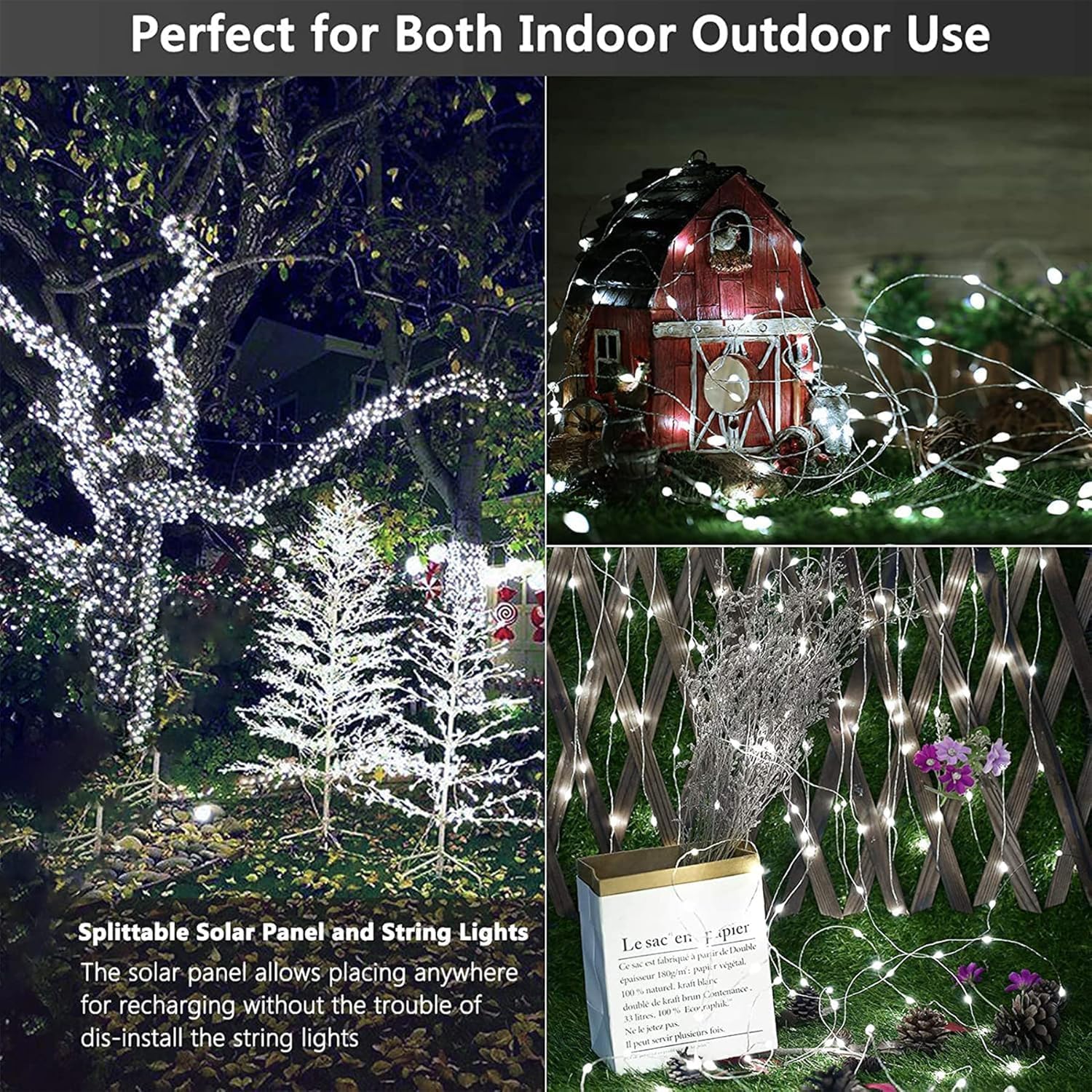 Thumbnail 2 de Lezonic 2 Pack Solar String Lights – 12M/40ft, 120 LED, IP65 Copper Wire with 8 Modes