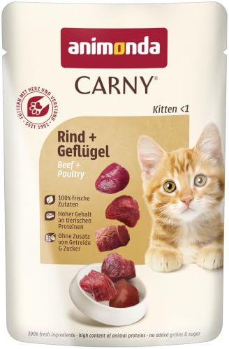 Detalle de Animonda Carny Kitten Nassfutter Rind + Geflügel – Packung 12 × 85 g