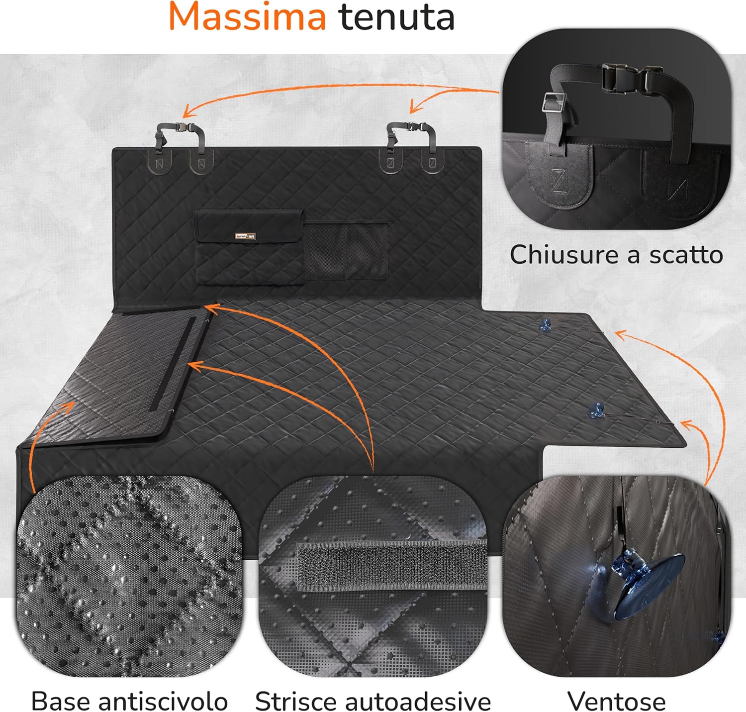 Thumbnail 3 de Upgrade4cars Premium Telo Bagagliaio Auto per Cani: Copertura Impermeabile e Antiscivolo Universale