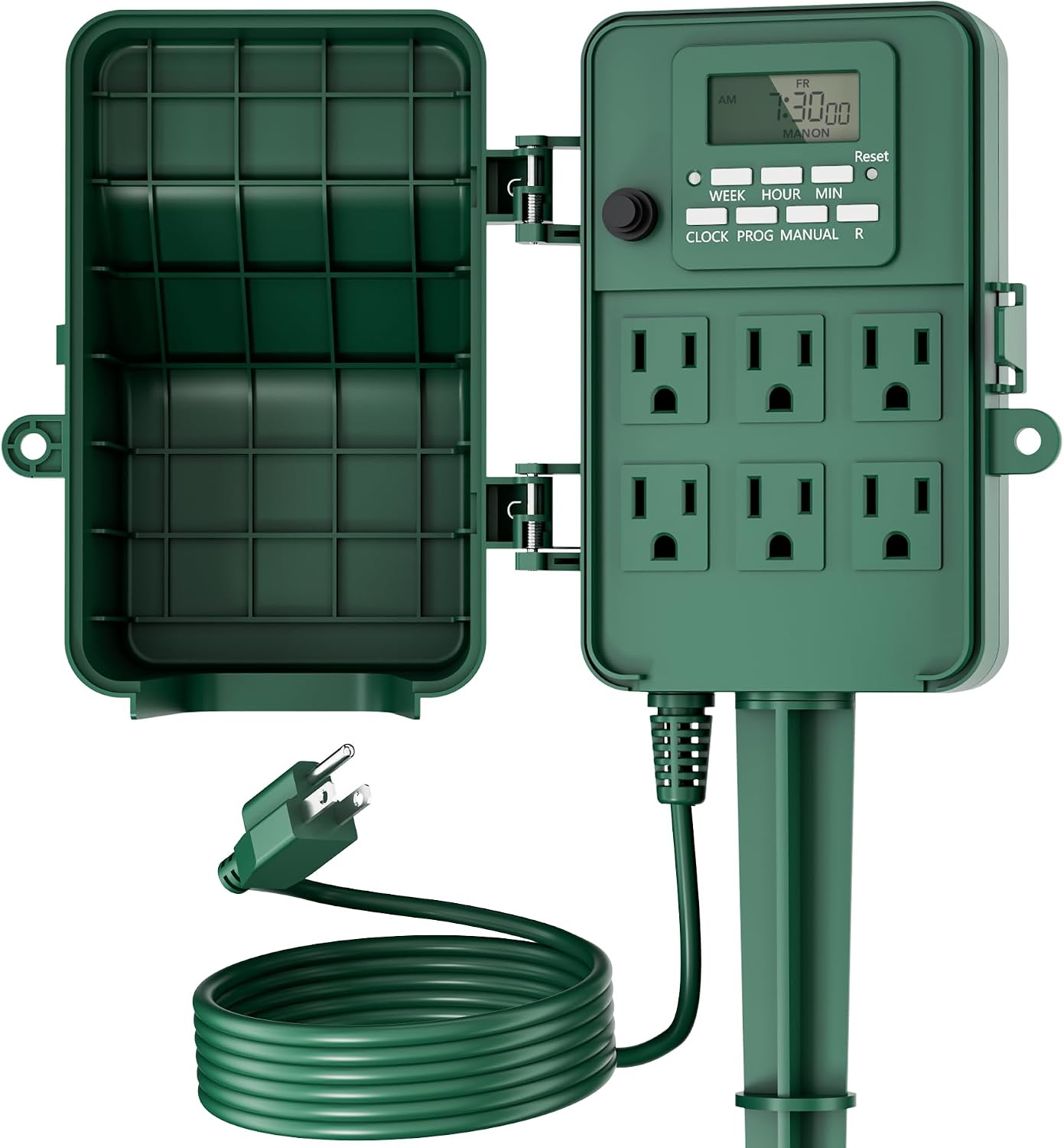 Detalle de BN-LINK BNC-U3S Outdoor Power Stake Timer, 6 Outlets, 8 Programs