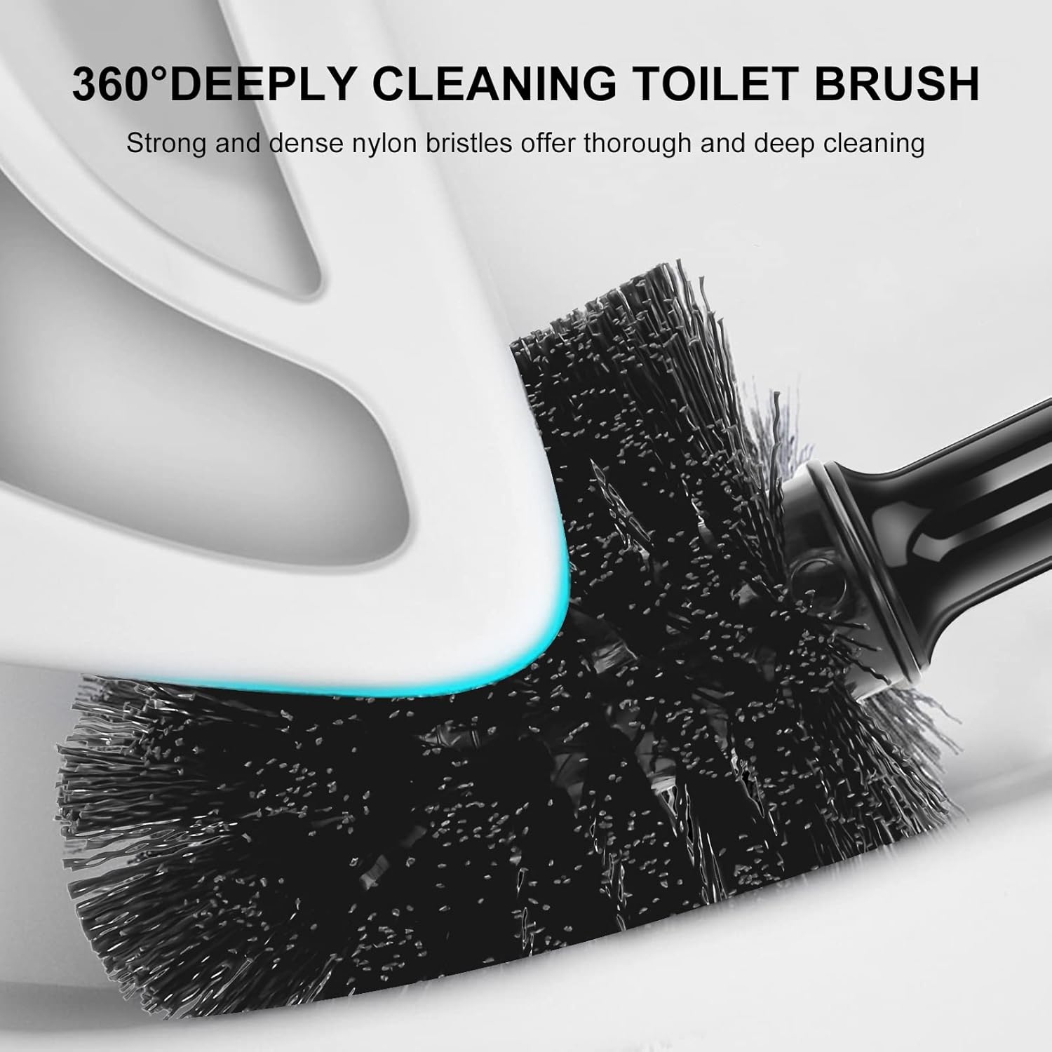 Detalle de SetSail Toilet Brush and Plunger Set in Black — Semi-Hidden, Heavy-Duty Bathroom Cleaning Kit