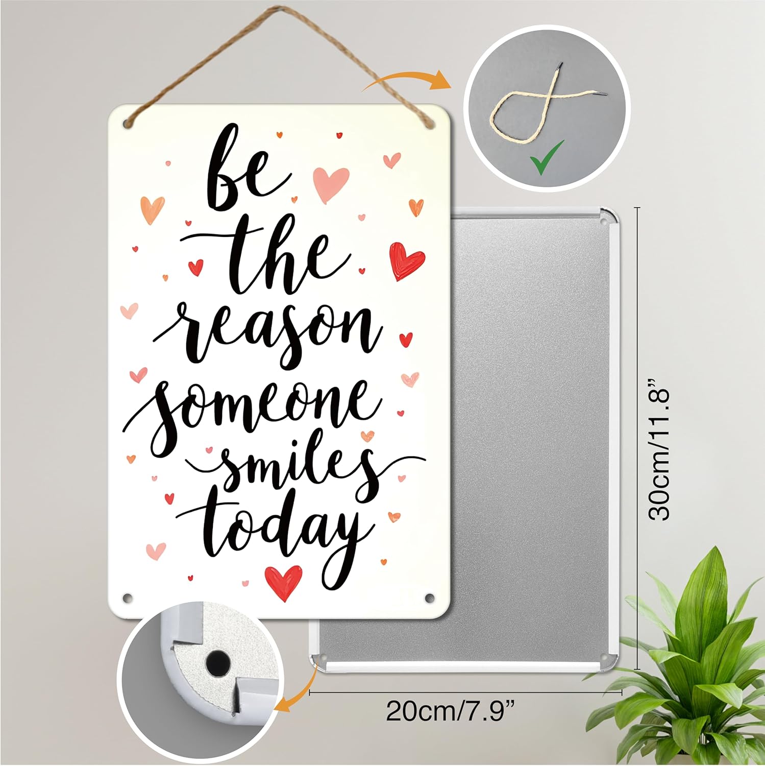 Detalle de Metallschild mit Spruch 30x20 cm – Vintage Blechschild BERLIG