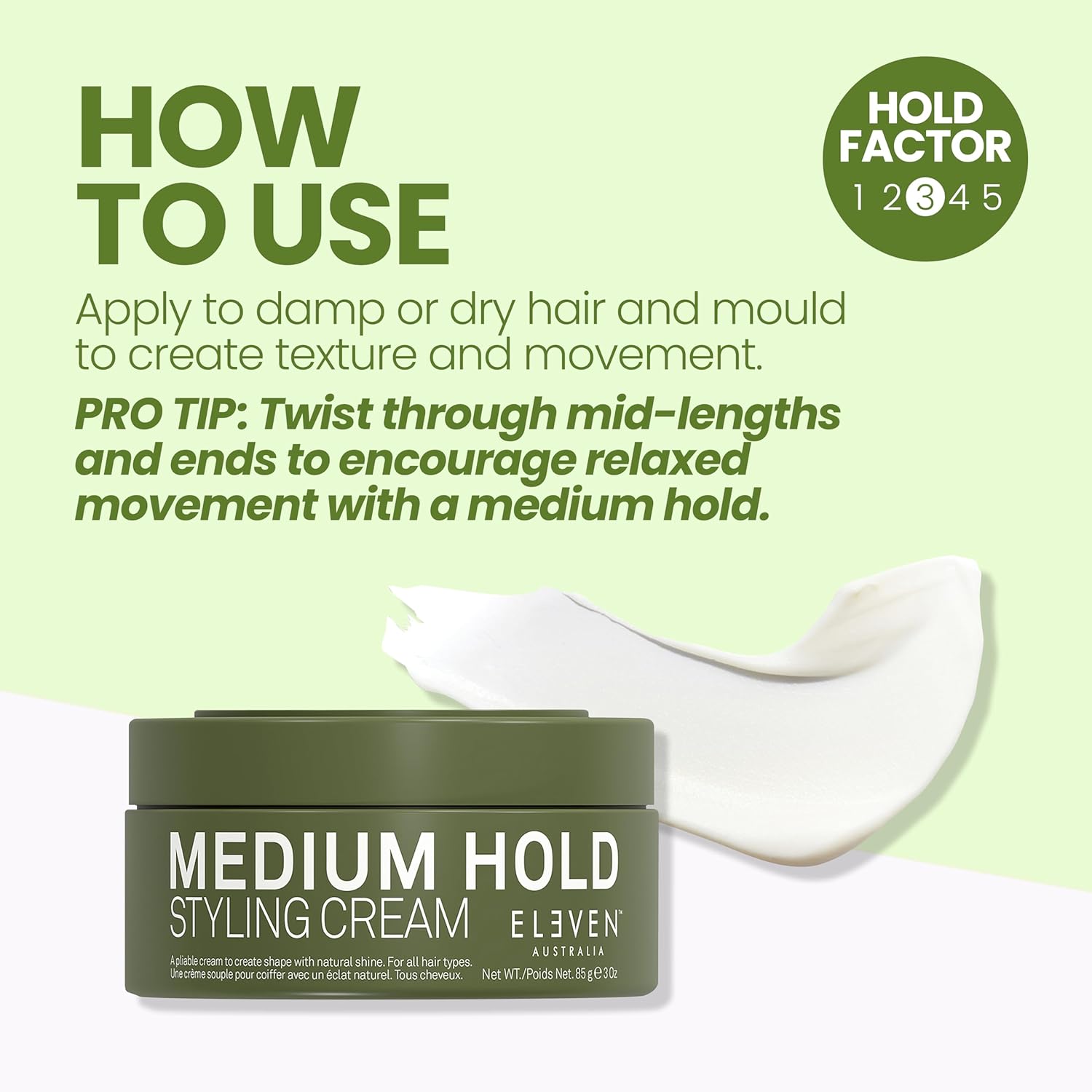 Thumbnail 1 de ELEVEN Australia Medium Hold Styling Cream – Pâte Coiffante Modelable 85 g