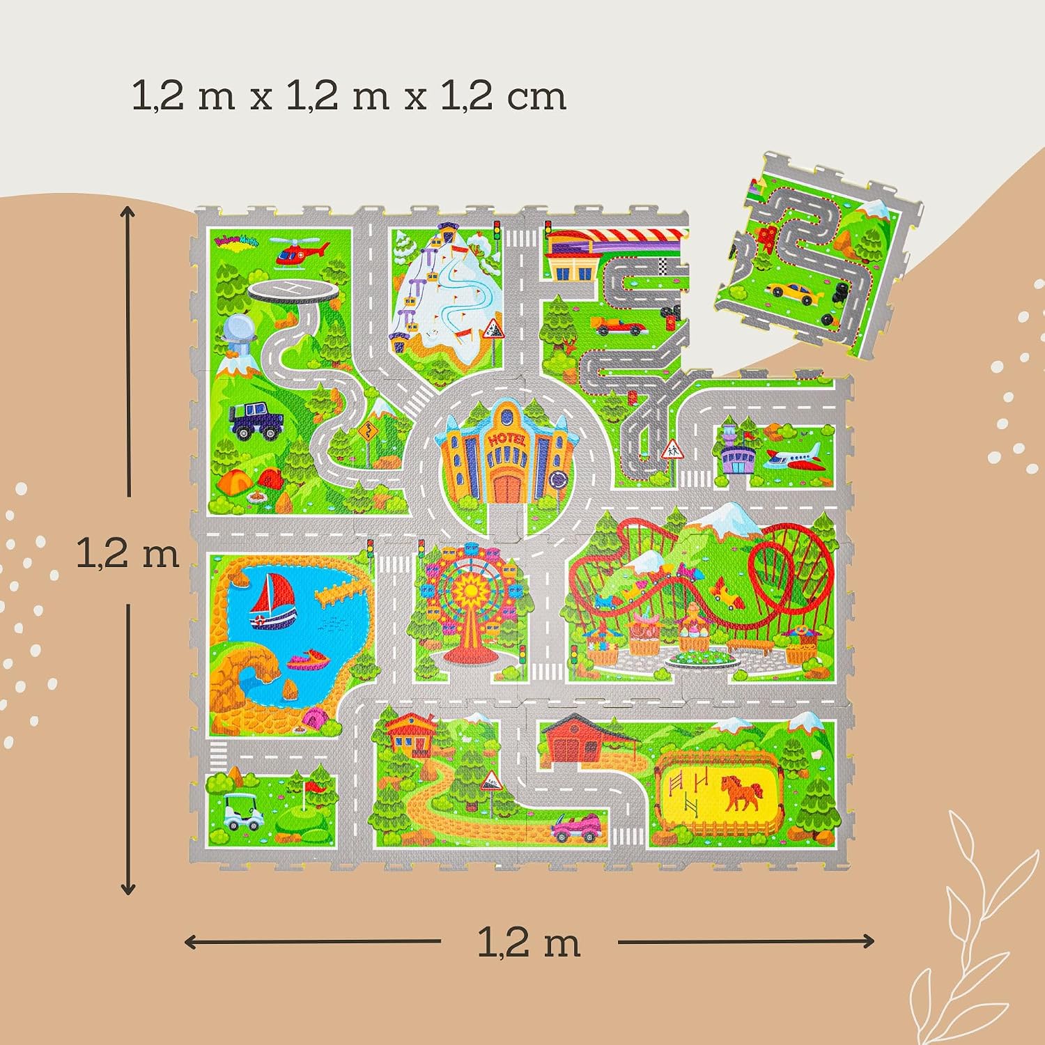Detalle 2 de Hakuna Matte Straße Puzzlematte 1,2x1,2 m
