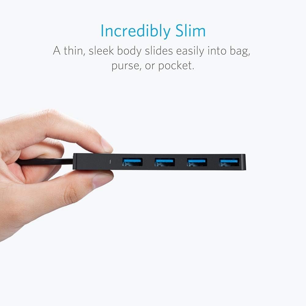 Thumbnail 2 de Anker 4-Port USB 3.0 Ultra Slim Data Hub, 5Gbps, Black Metal