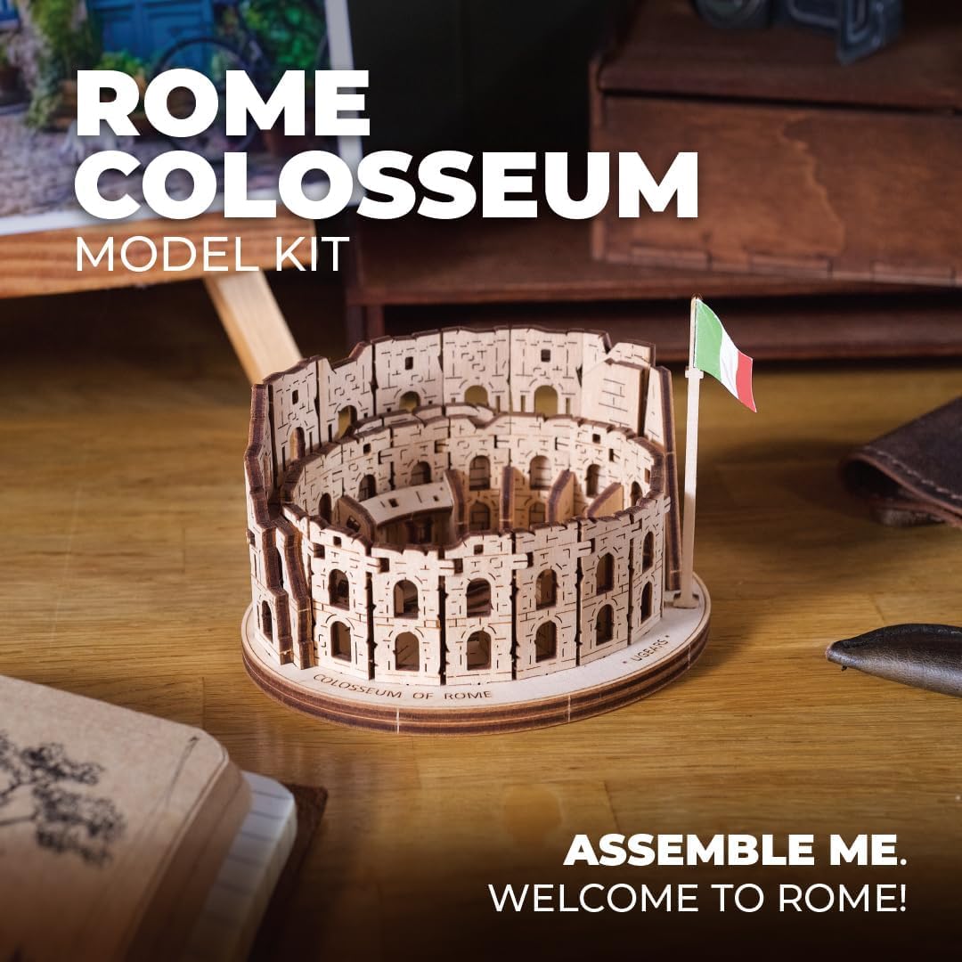 Thumbnail 2 de UGEA RS Colosseo di Roma Puzzle 3D in legno per adulti – kit di modellismo da costruire