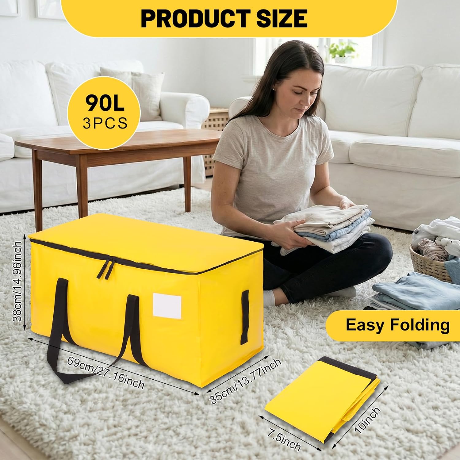 Detalle 2 de SUNNOW Moving Bags 6 Pack, 90L capacity
