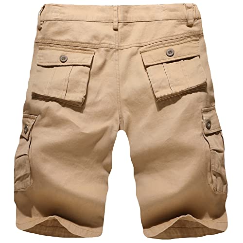 Thumbnail 1 de iCKER Mens Multi-Pocket Cotton Shorts Cargo Shorts (Khaki, 32) – Loose Fit Camouflage