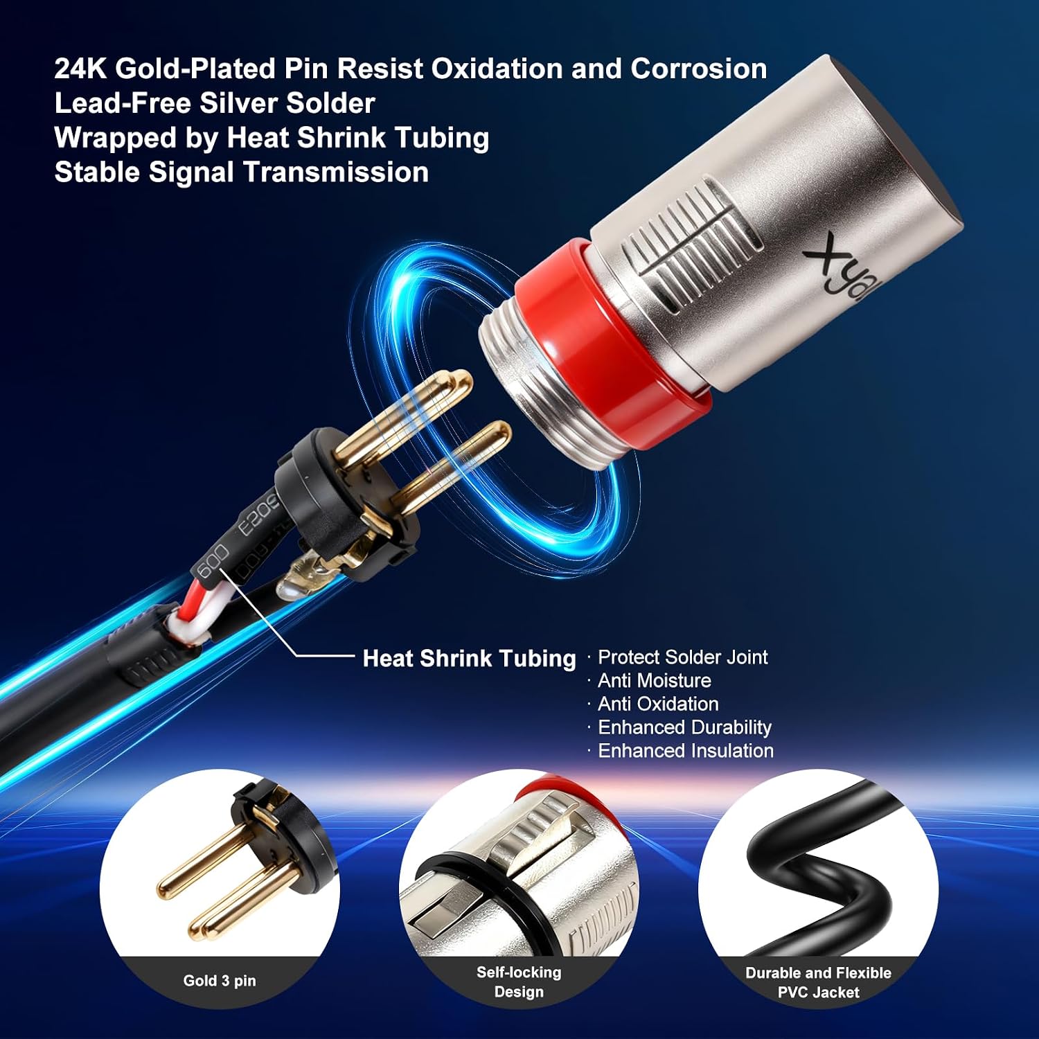 Detalle 2 de xyaudio XLR microphone cable, 20 ft