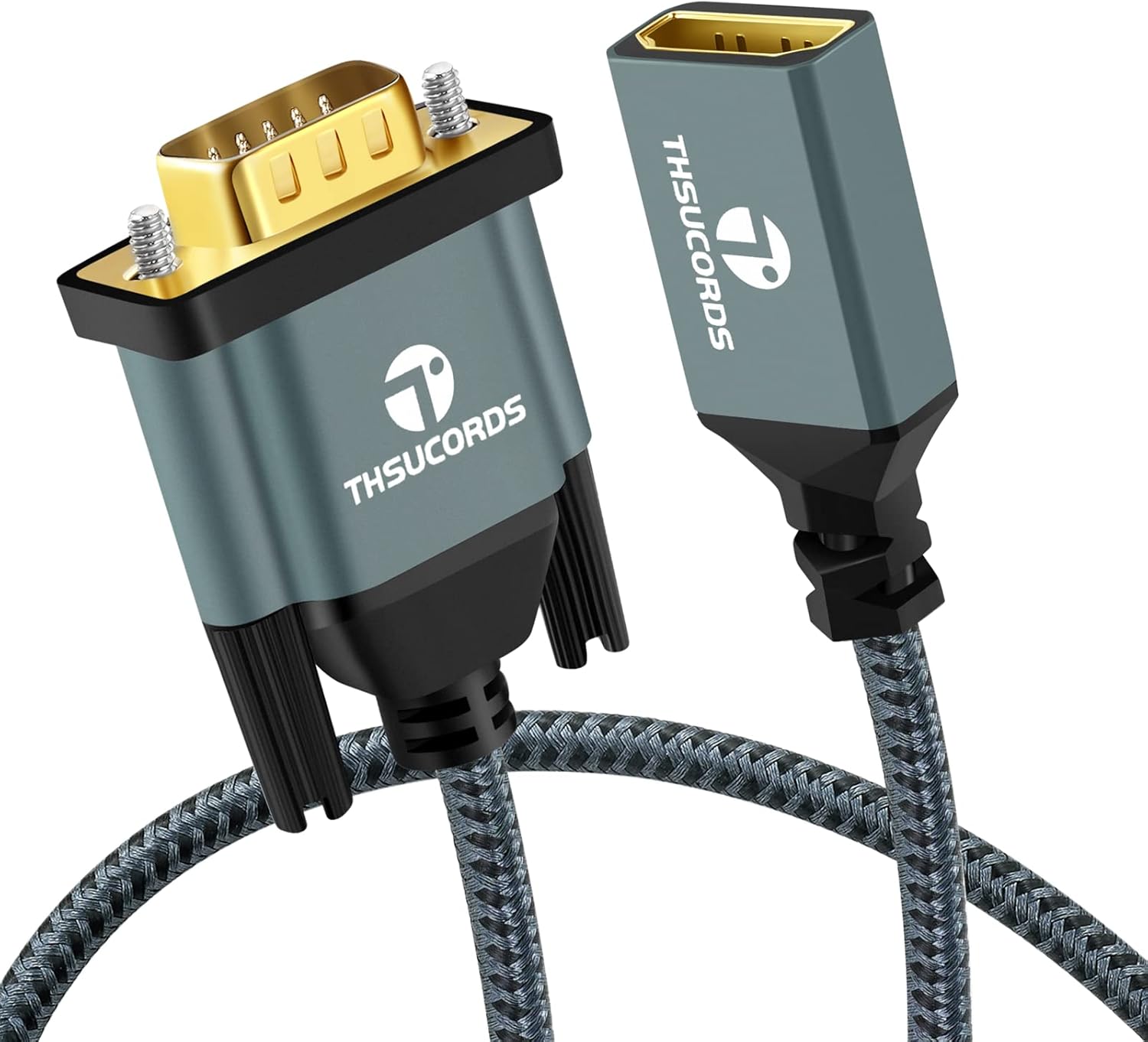 Detalle de Thsucords HDMI to VGA Adapter Cable 1M — USB-C to monitor bridge with nylon braided build