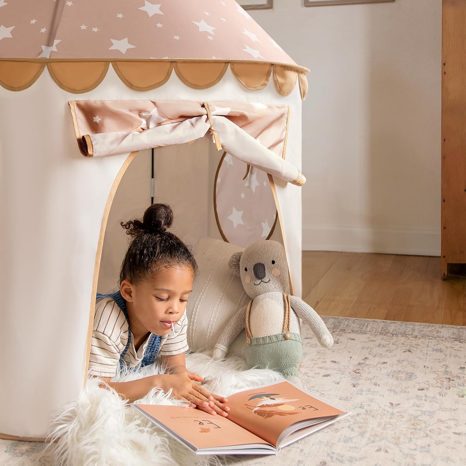 Thumbnail 5 de Tiny Land Kids Play Tent — Khaki Castle Tent for Indoor Play