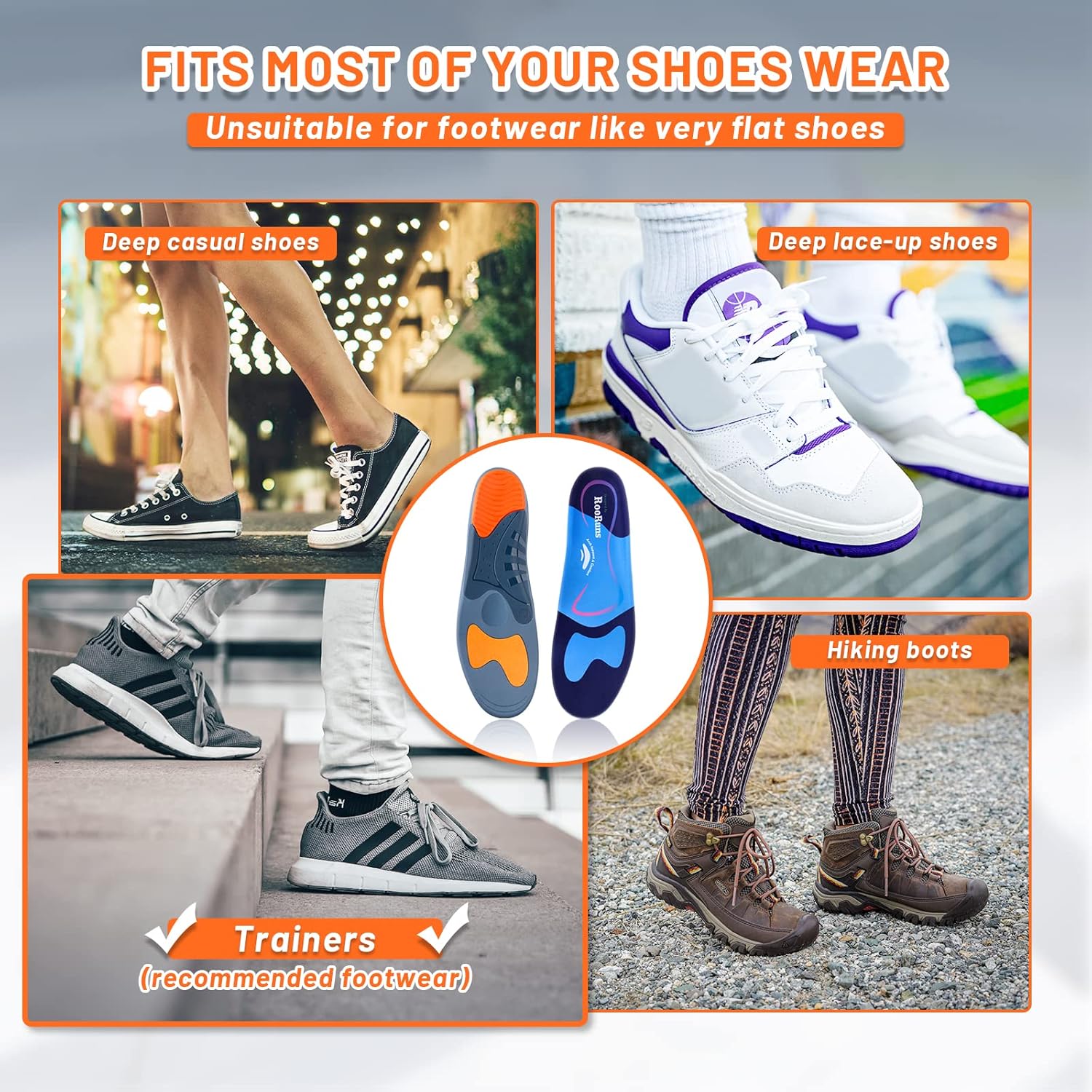 Thumbnail 6 de RooRuns Heavy Duty Arch Support Insoles for Men M