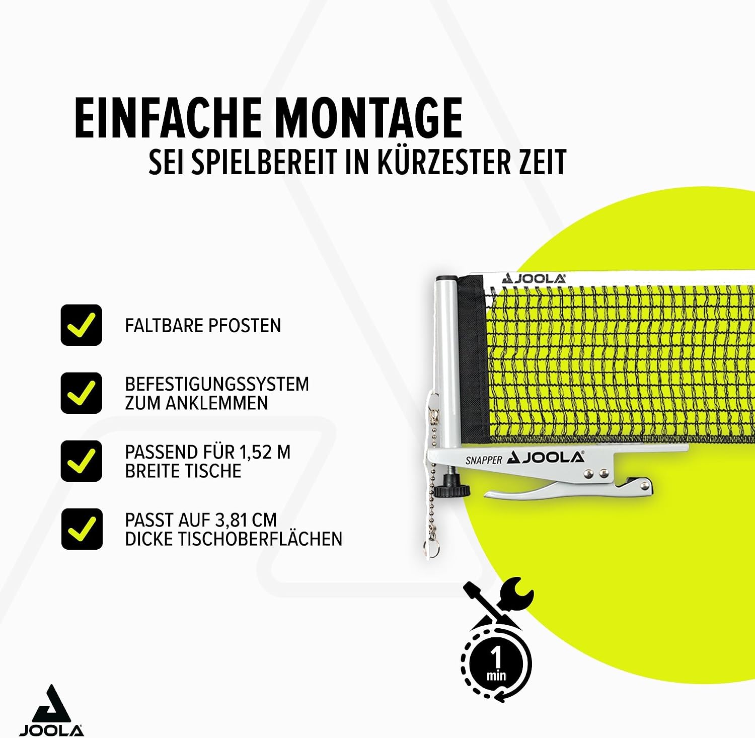 Detalle 2 de JOOLA Snapper Professional 72" Table Tennis Net