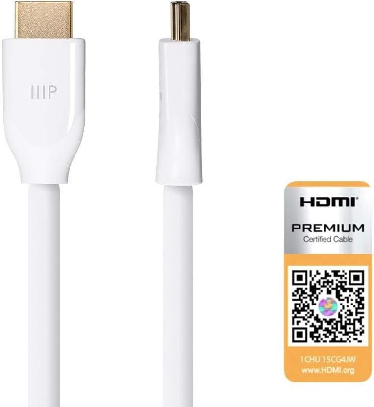 Thumbnail 2 de Monoprice 4K Certified Premium High Speed HDMI Cable (4K60Hz, 18Gbps, HDR) — 25ft Black
