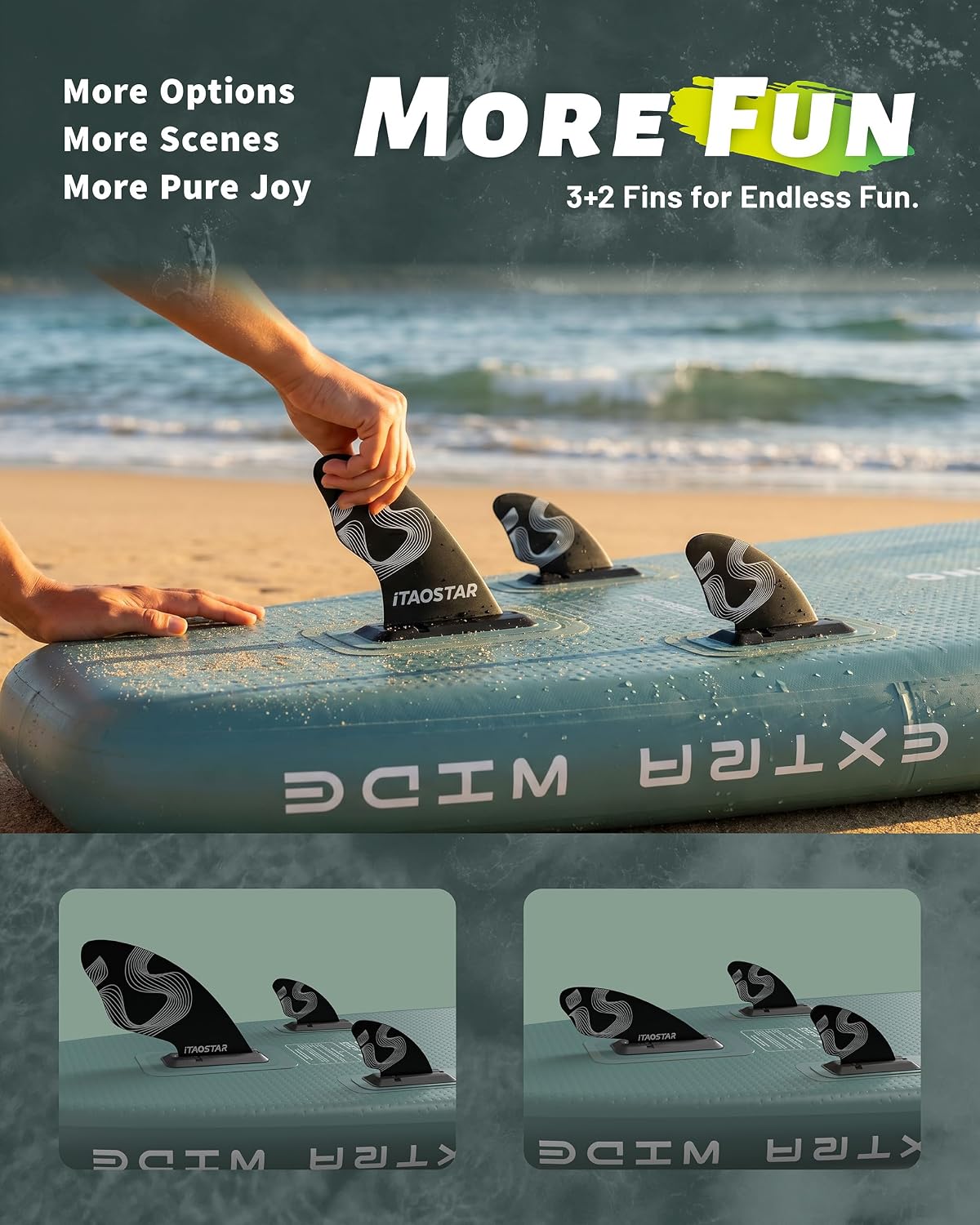 Detalle de iTAOSTAR City Park 12' x 35" Extra Wide Paddle Board with Seat — All-in-One Premium SUP Kit