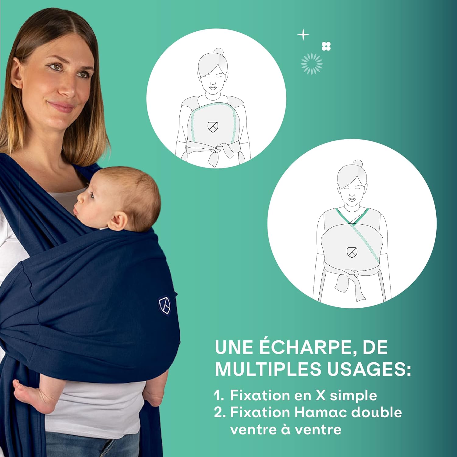 Thumbnail 5 de Koala Babycare Cuddle Band 2.0 : écharpe de portage bébé élastique, ajustable et légère pour les parents, jusqu’à 15 kg