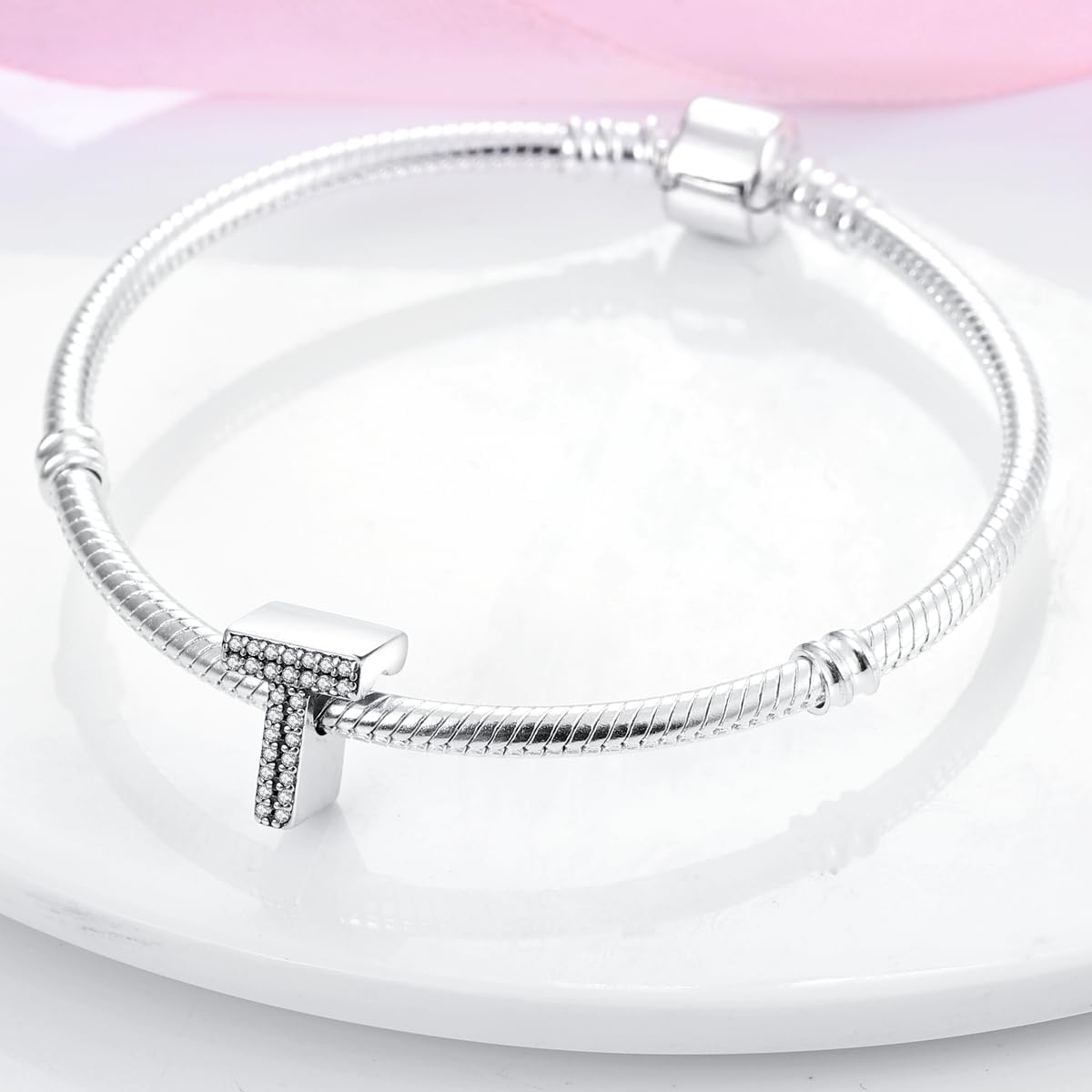 Thumbnail 2 de CQWVB Buchstabe Charm Anhänger A–Z aus 925 Sterling Silber für Pandora- und Europäisches Armband