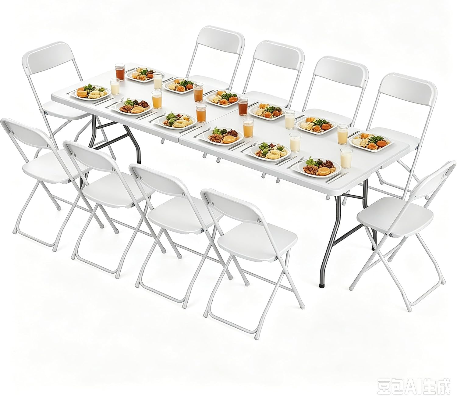 Detalle de Sweetcrispy Folding Picnic Table, 8-Foot