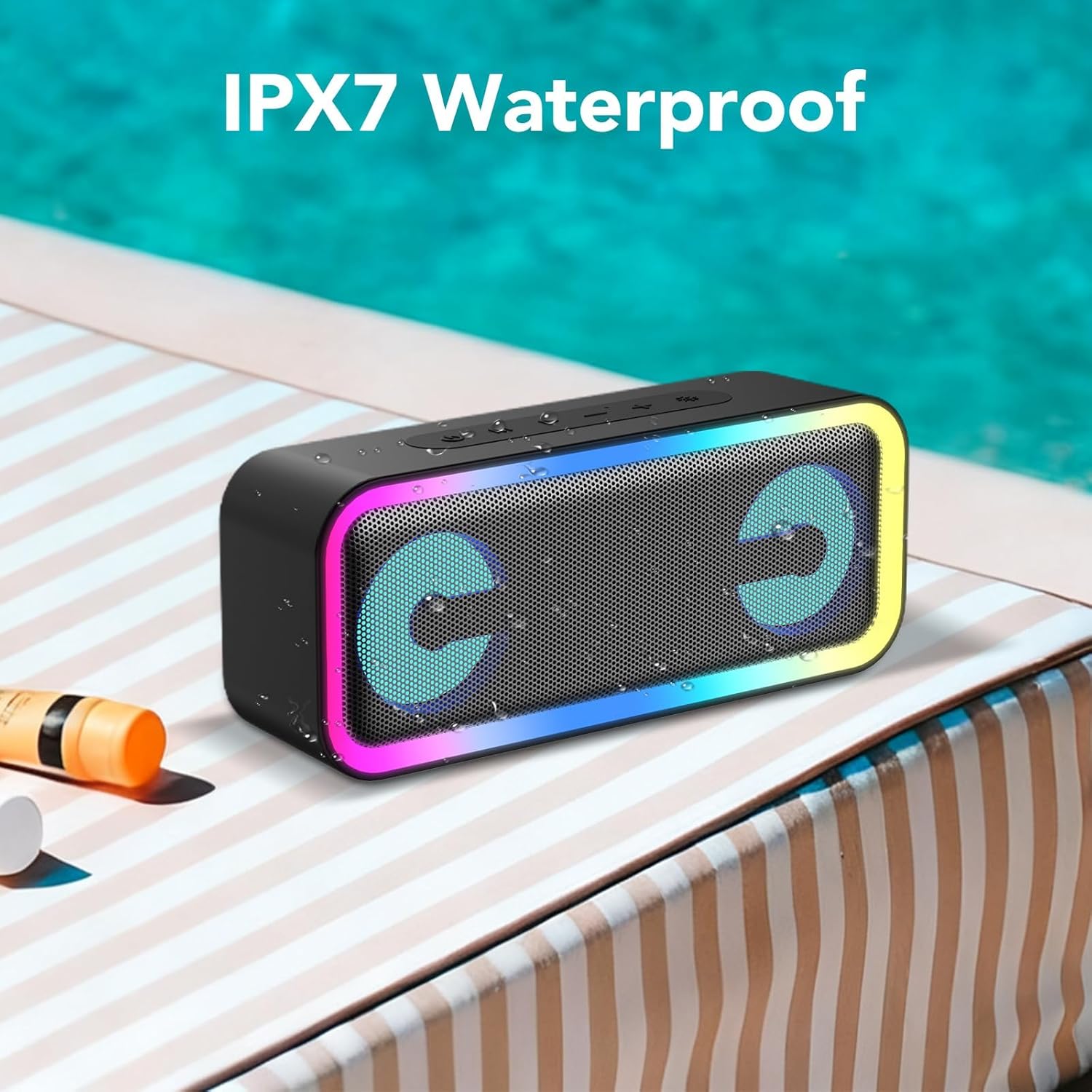 Thumbnail 4 de IKT Bluetooth-Lautsprecher mit Licht, 30 W Stereo (Bass Boost), IPX7, 7 RGB-Modi & Bluetooth 5.4