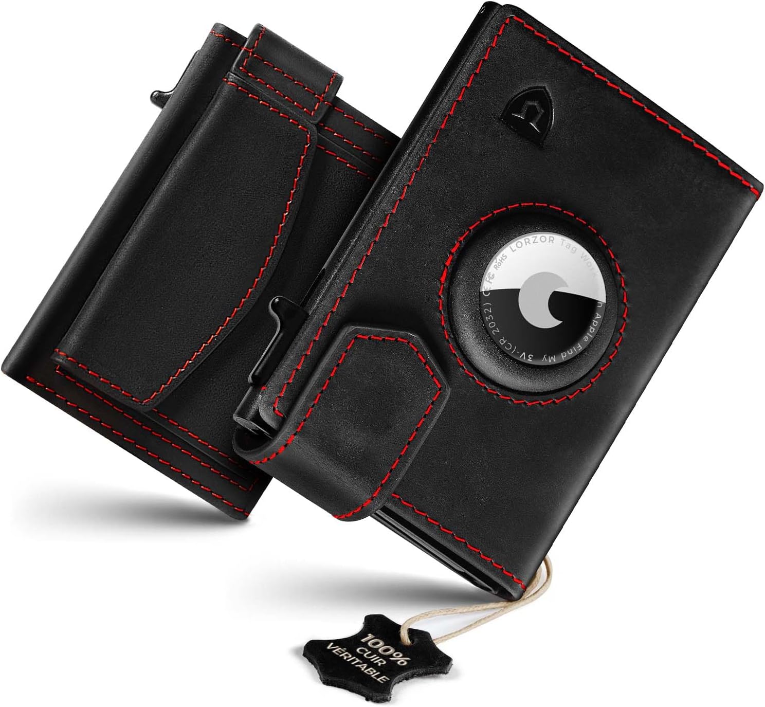 Detalle de LORZOR Porte Carte Homme XXL 10 cartes 👝