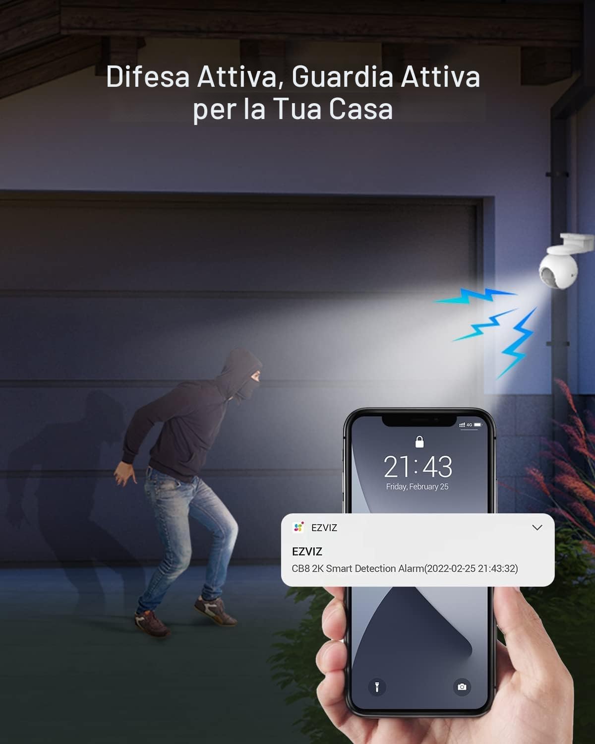 Thumbnail 5 de EZVIZ CB8 2K Telecamera WiFi da esterno 3MP motorizzata Pan&Tilt con copertura 360°