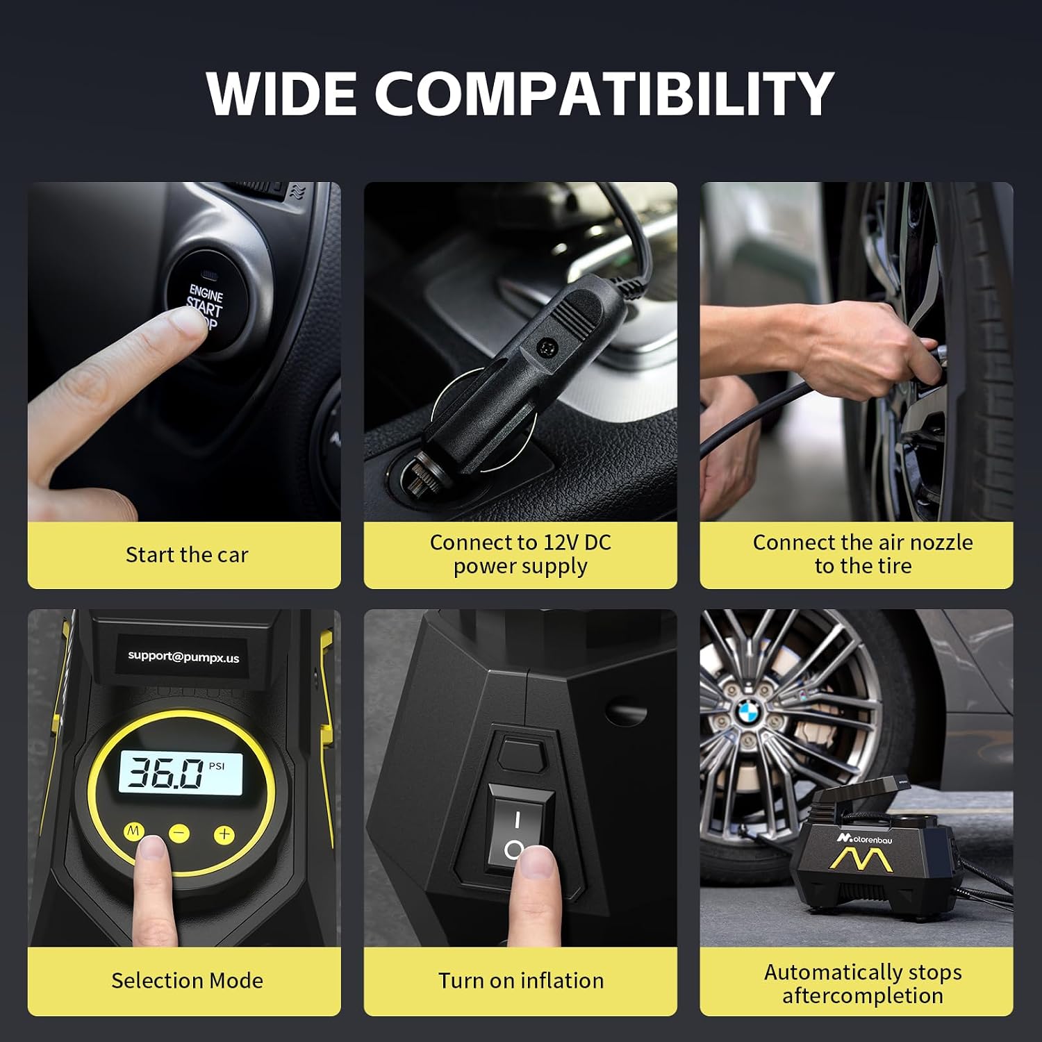 Thumbnail 5 de Tire Inflator Portable Air Compressor 12V