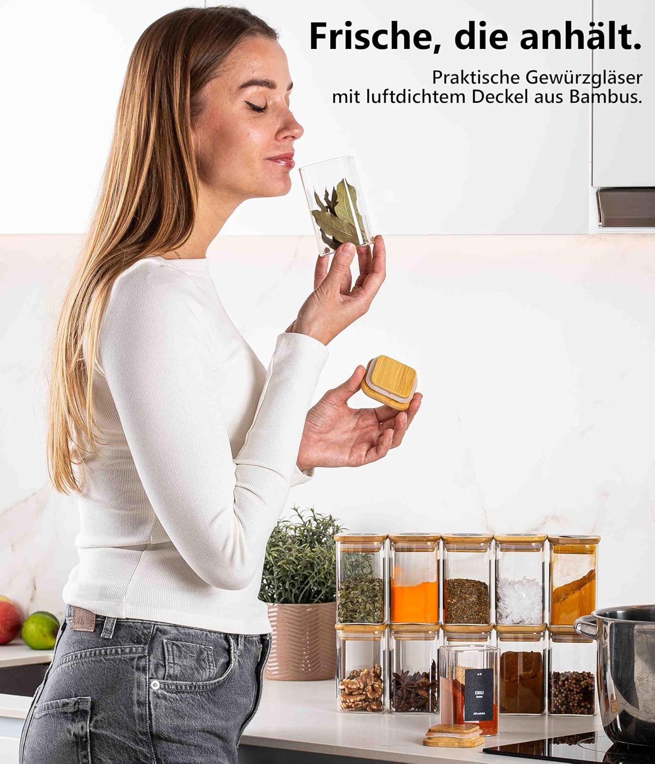 Thumbnail 4 de Deco haus® Gewürzgläser Eckig 280 ml 🧂