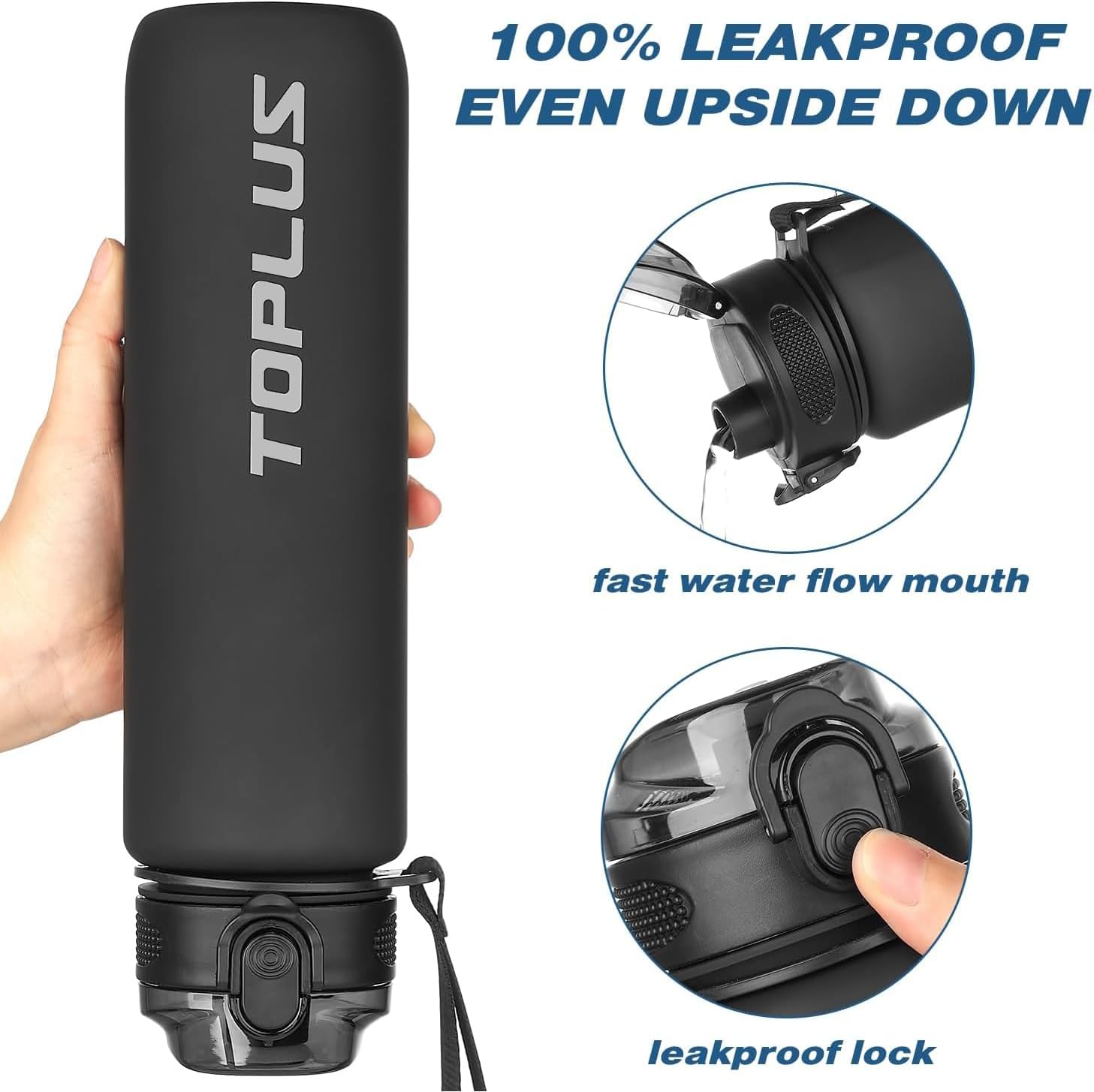 Thumbnail 1 de TOPLUS 1L BPA-Free Tritan Sports Water Bottle