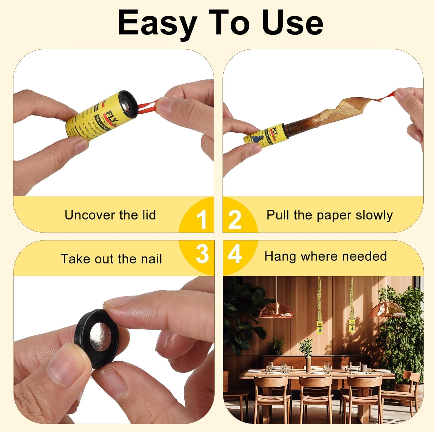 Thumbnail 3 de 30PCS Fly Paper Strips TRIITECH sticky fly ribbon traps for indoor and outdoor use