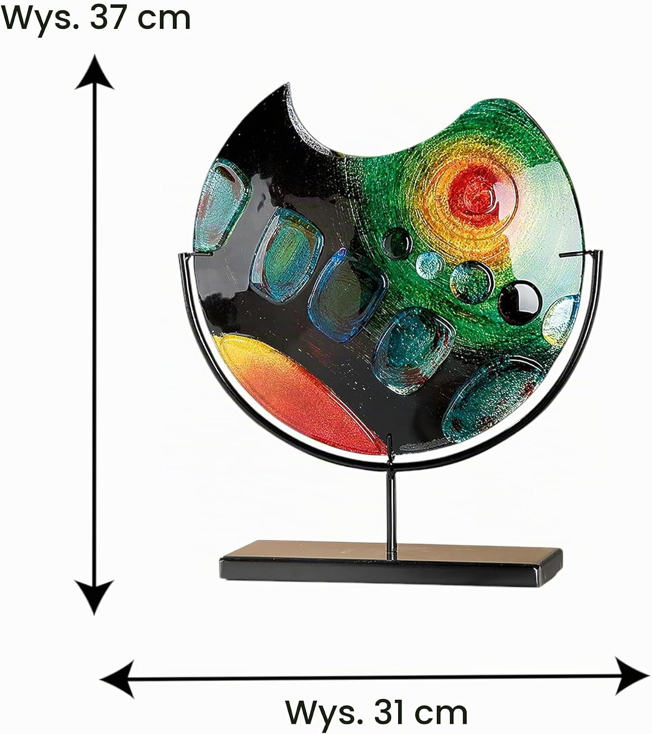 Detalle 2 de GILDE GLAS art – ręcznie malowany wazon szklany, wielokolorowy, 37 cm