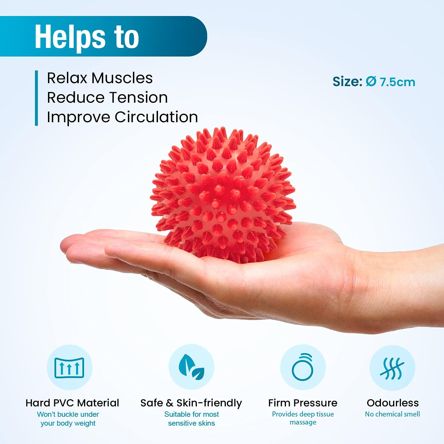 Detalle de Beenax Spiky Massage Ball Roller Set for plantar fasciitis and deep tissue relief