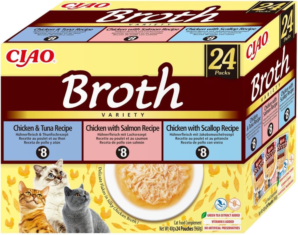 Thumbnail 6 de INABA Ciao Broth Nassfutter für Katzen ohne Getreide und Zucker, 28% Hühnerfleisch (40 g, 12er Pack)